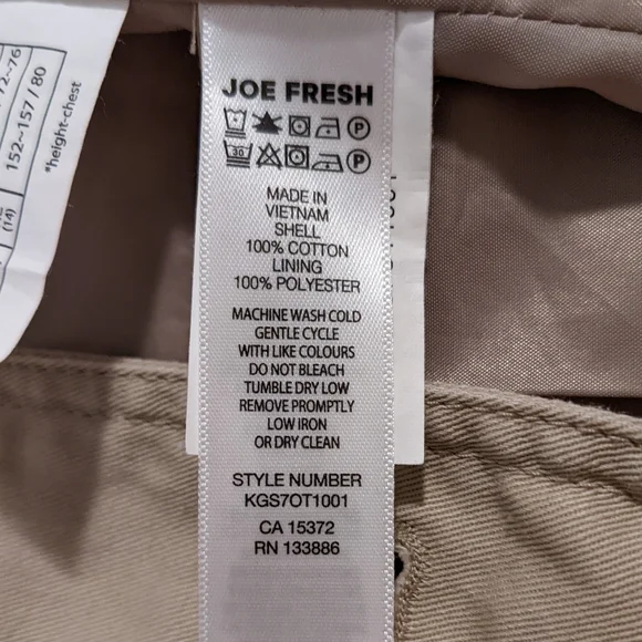 sz:S Joe Fresh Girls Double-Breasted Overcoat/Trench Coat & belt; Small, khaki - Picture 6 of 9